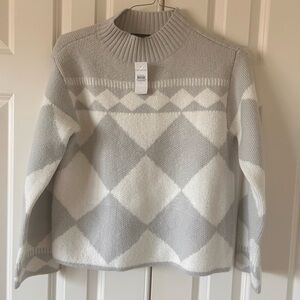 Ann Taylor Geo Jacquard Mock
Neck Sweater
